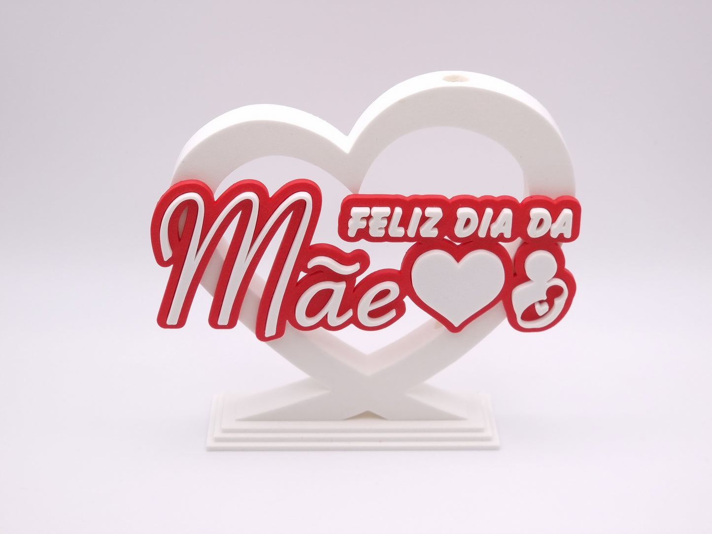 Mother's Day Heart-Shaped Flower Rose Holder Gift In Portuguese