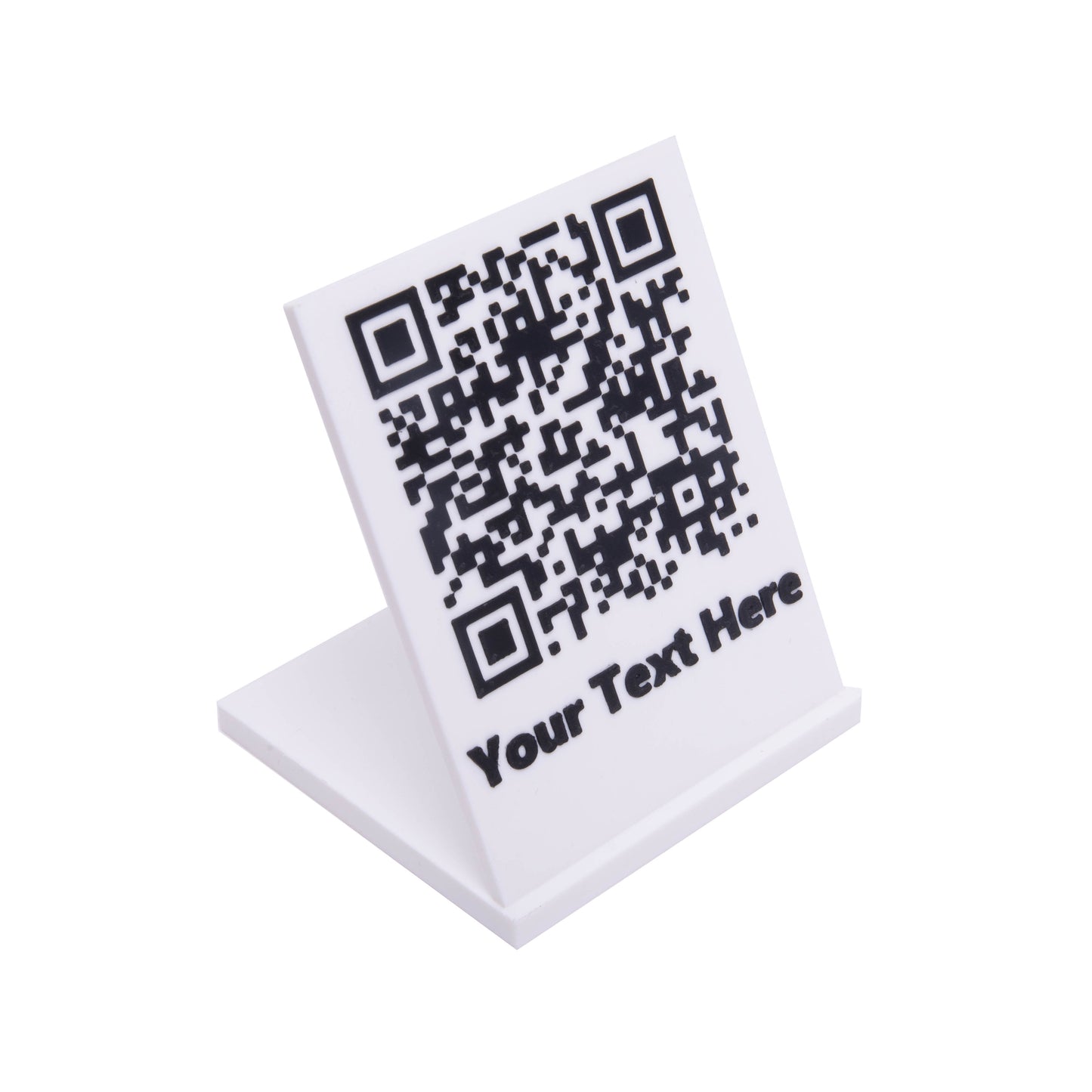 Custom QR Code Display Stand – Modern & Elegant | Personalized Text | WiFi, Link, Menu, Business Use