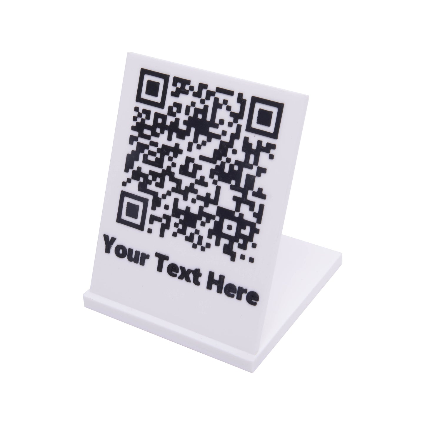 Custom QR Code Display Stand – Modern & Elegant | Personalized Text | WiFi, Link, Menu, Business Use