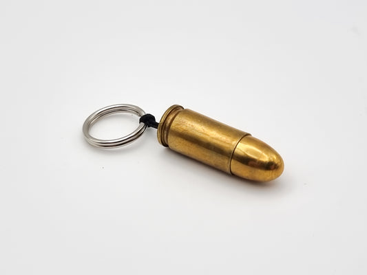 Handmade 9mm Luger Bullet Keychain – Unique Gift for Gun Enthusiasts