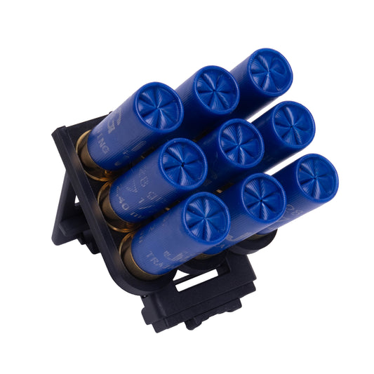 Soporte para 9 cartuchos de escopeta IPSC compatible con Tek-Lok calibre 12
